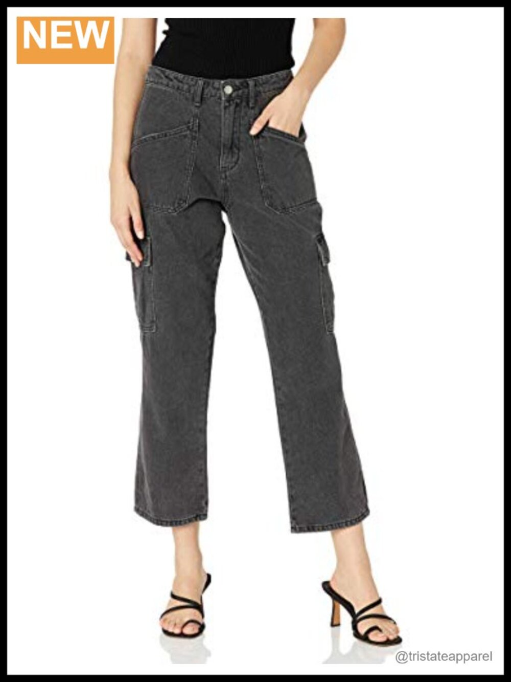 Women's Cargo Pants Mid Rise Straight Leg Casual Button Front Flat Front